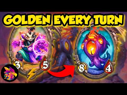 MAKE A CARD GOLDEN EVERY TURN! INSANE COMBO | Hearthstone Battlegrounds