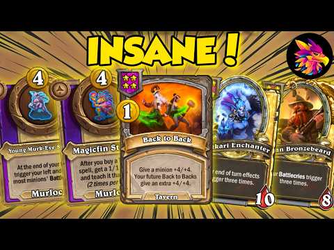 CASTING BACK TO BACK AT THE END OF TURN! INSANE BUILD | Hearthstone Battlegrounds